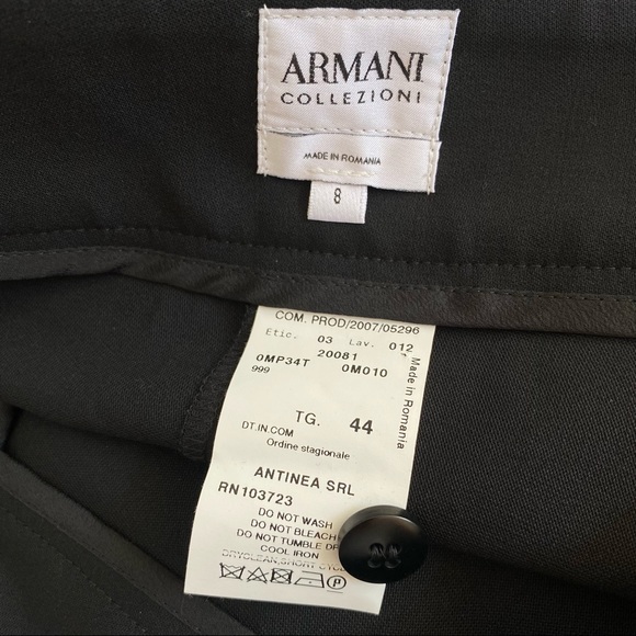 Giorgio Armani Collezioni black wide leg high rise waisted dress pants slacks - Picture 11 of 15